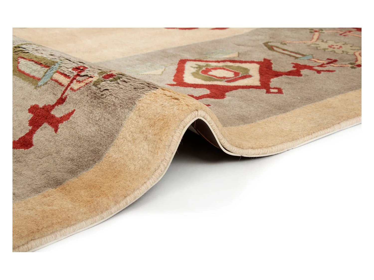 Wollteppich 250x307 Beige Tabriz