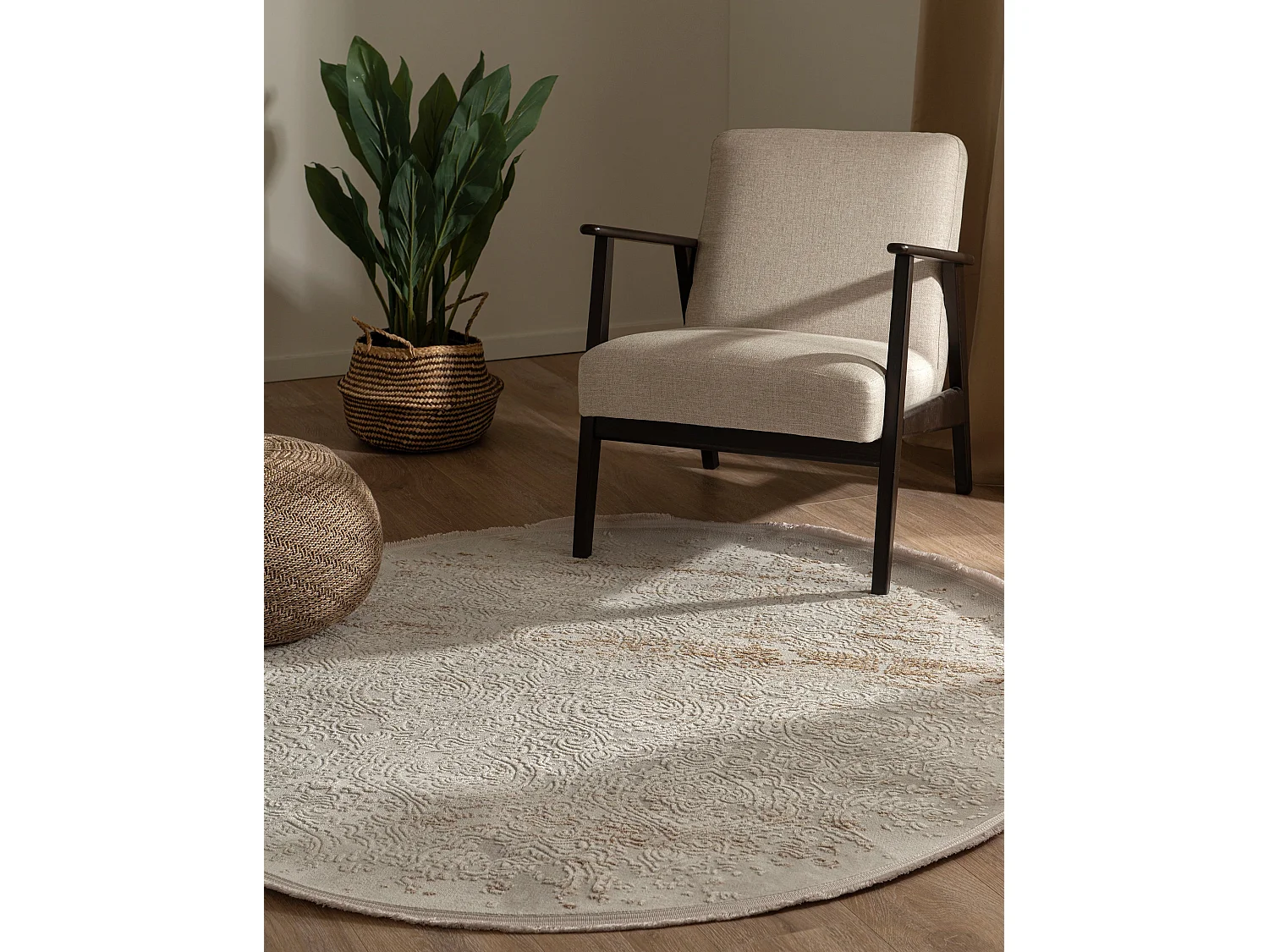 Tapijt 240x240 Grijs Beige Davos Charme