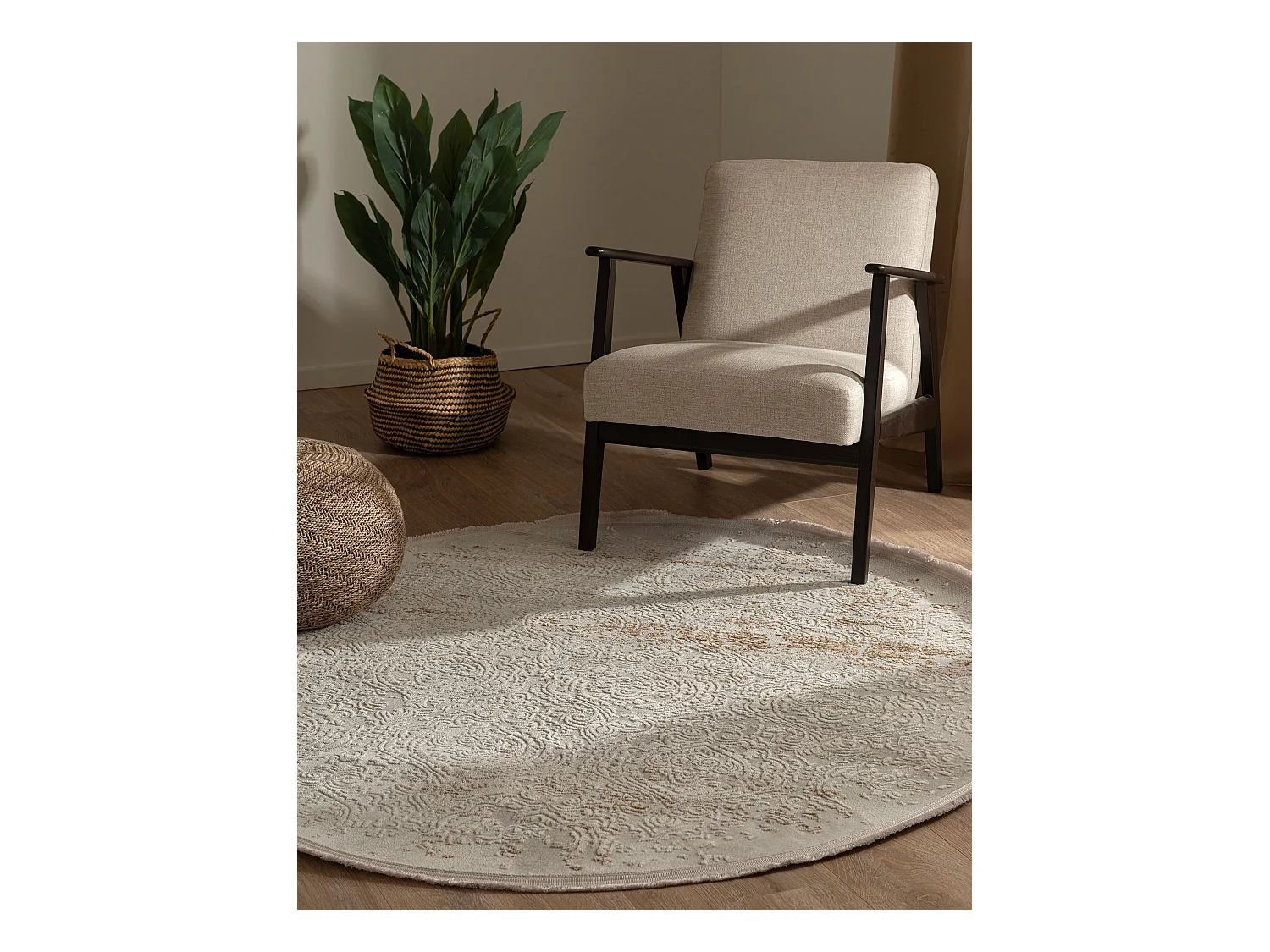 Tapijt 240x240 Grijs Beige Davos Charme