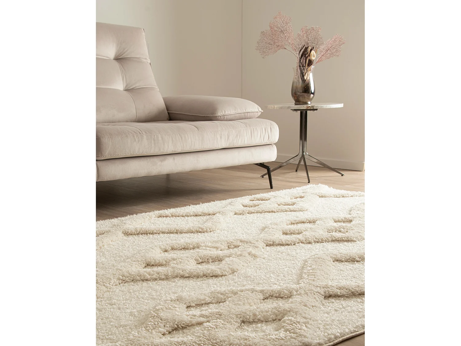 Tappeto shaggy  125x185 Bianco Thun Tribus