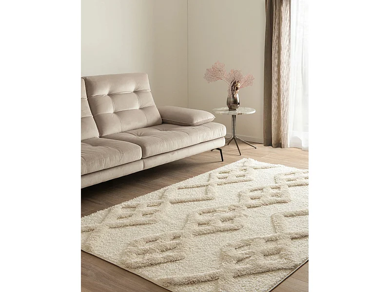 Tapis shaggy 125x185 Blanc Thun Tribus
