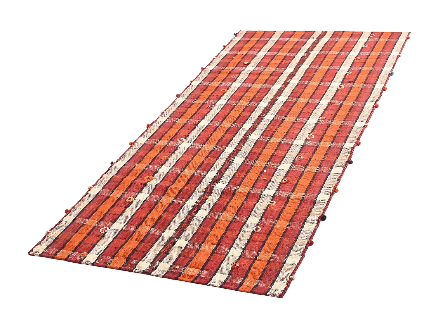Tapis de laine 119x268 rouge Jajim