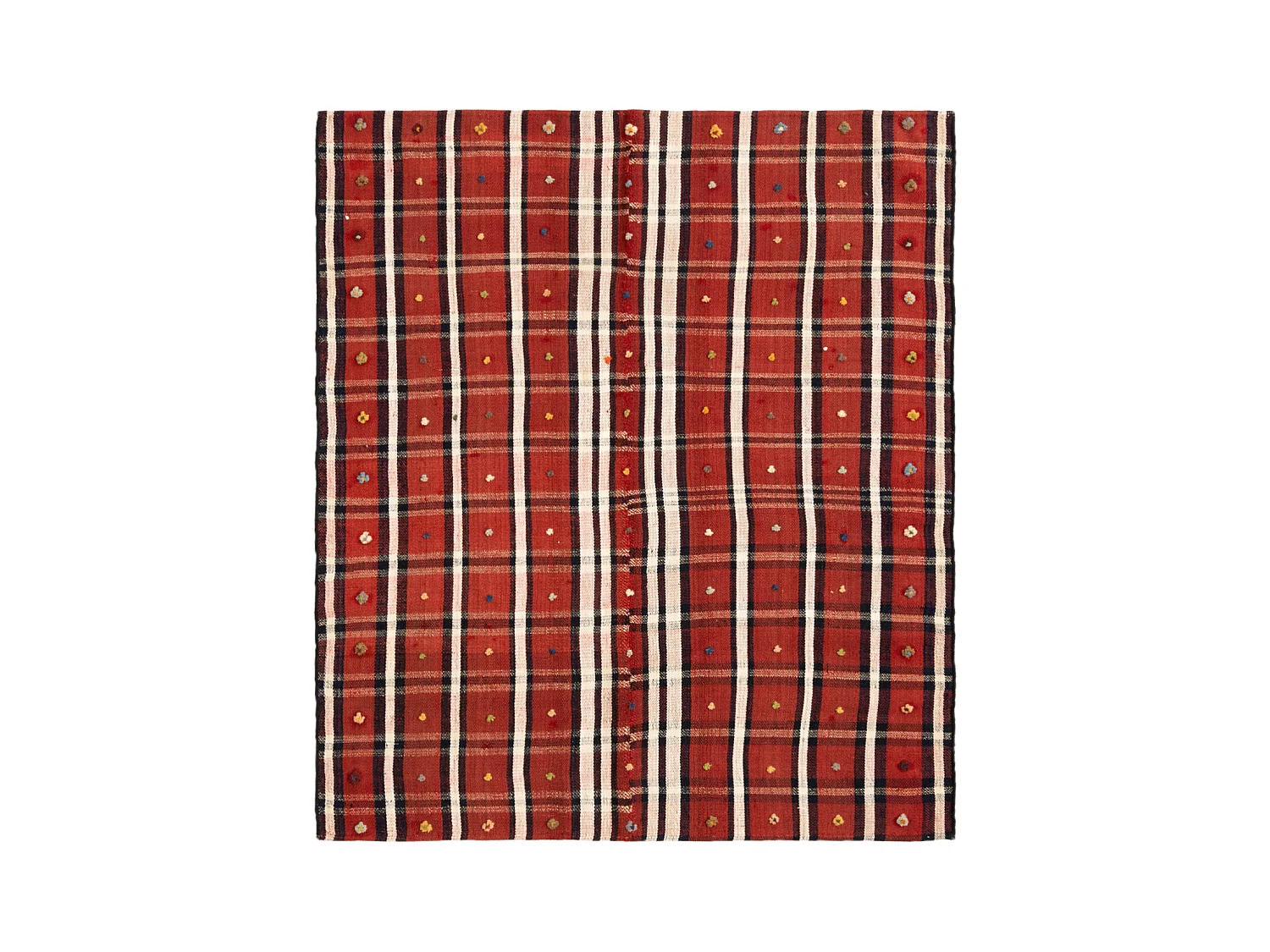Tapis de laine 138x158 rouge Jajim