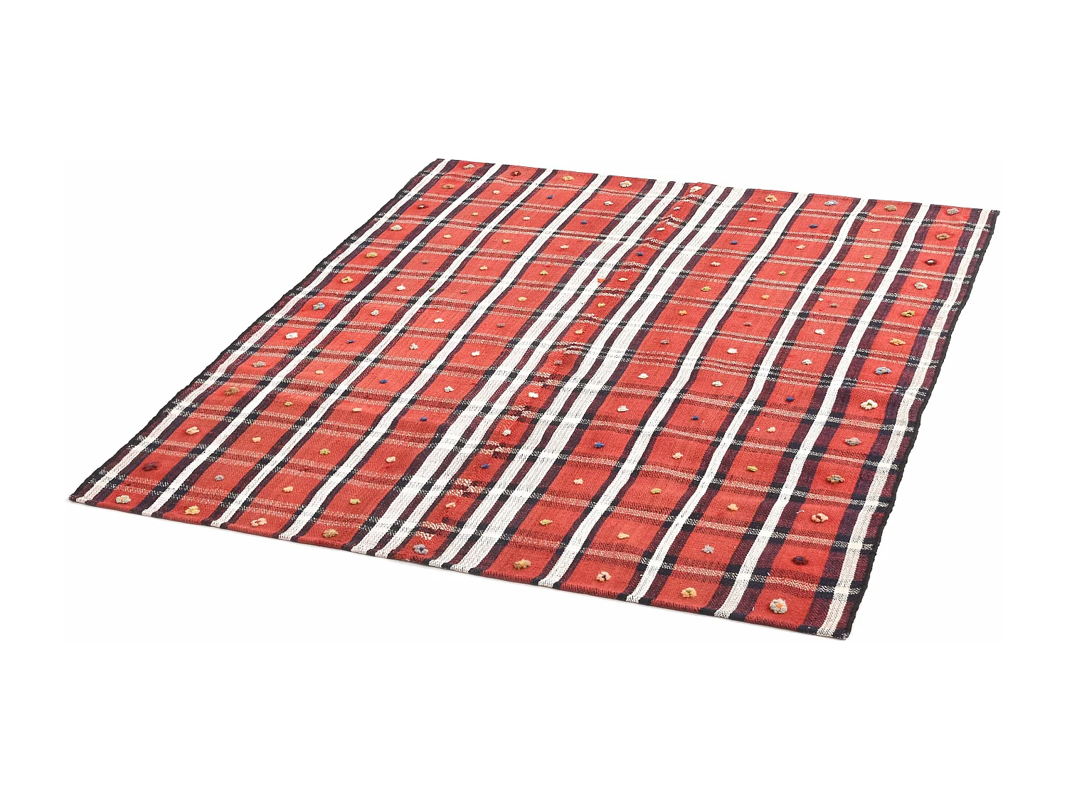 Tapis de laine 138x158 rouge Jajim