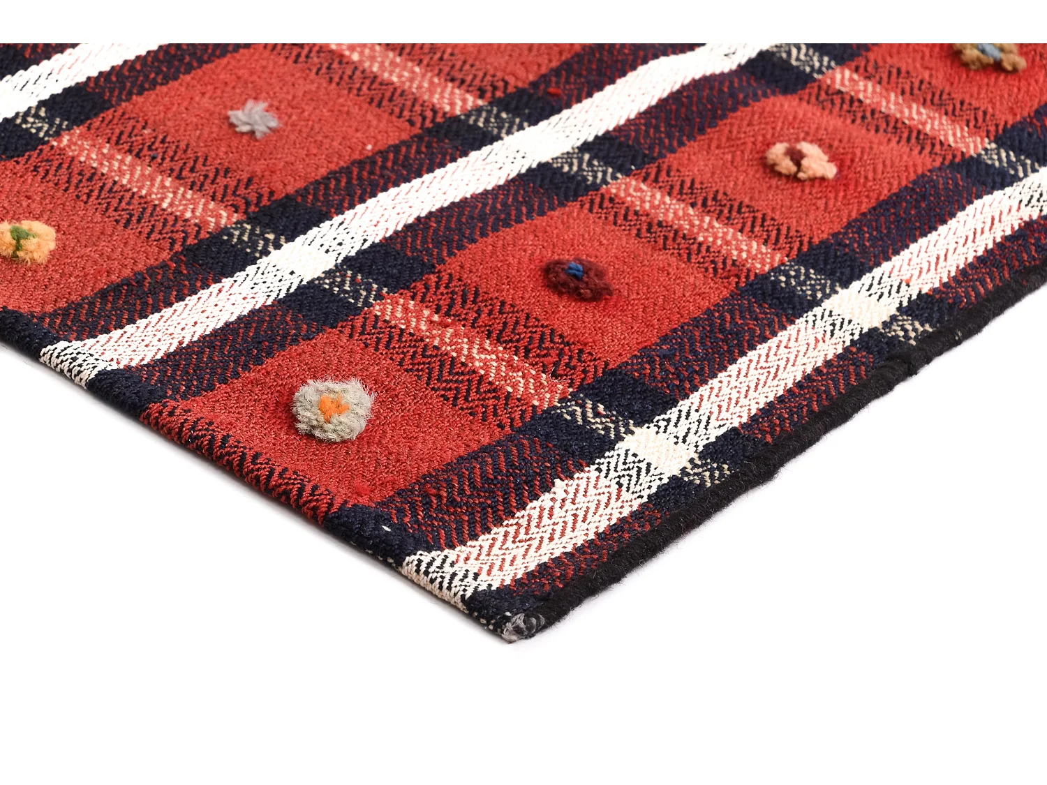 Tapis de laine 138x158 rouge Jajim