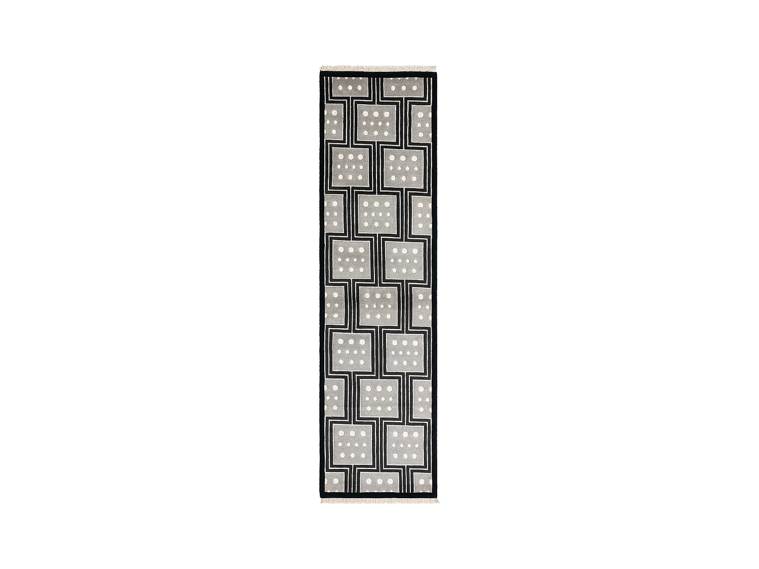 Tapis de couloir en laine 79x297 noir Darya