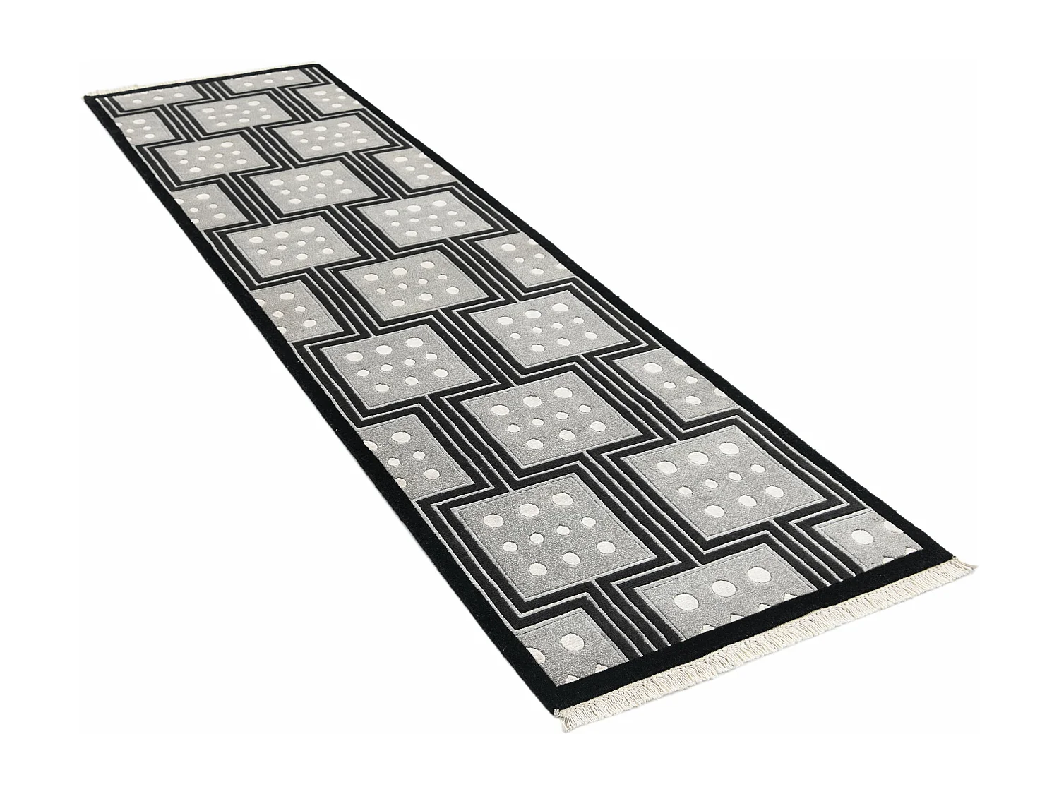 Tappeto per corridoio in lana 79x297 nero Darya