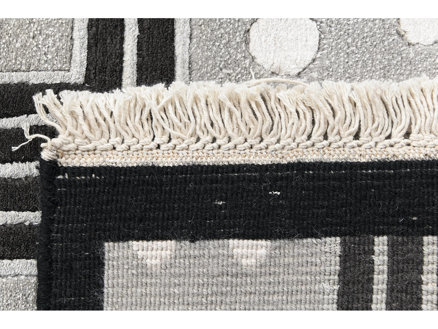 Tappeto per corridoio in lana 79x297 nero Darya