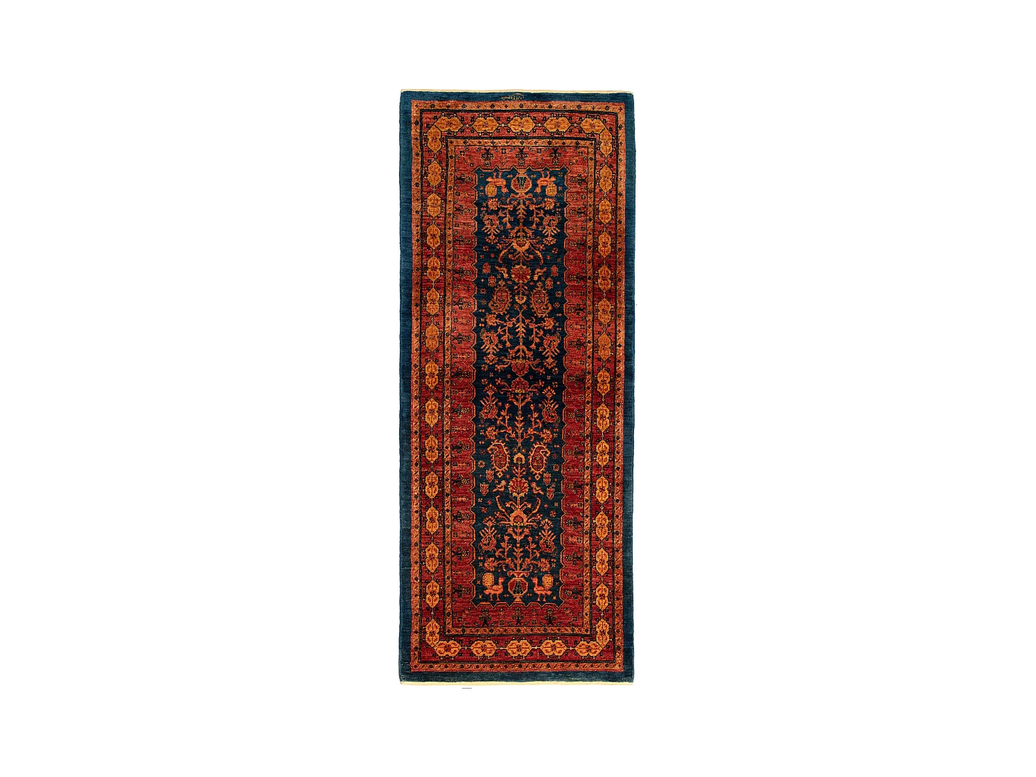 Läufer-Wollteppich 82x209 Rot Kashkuli