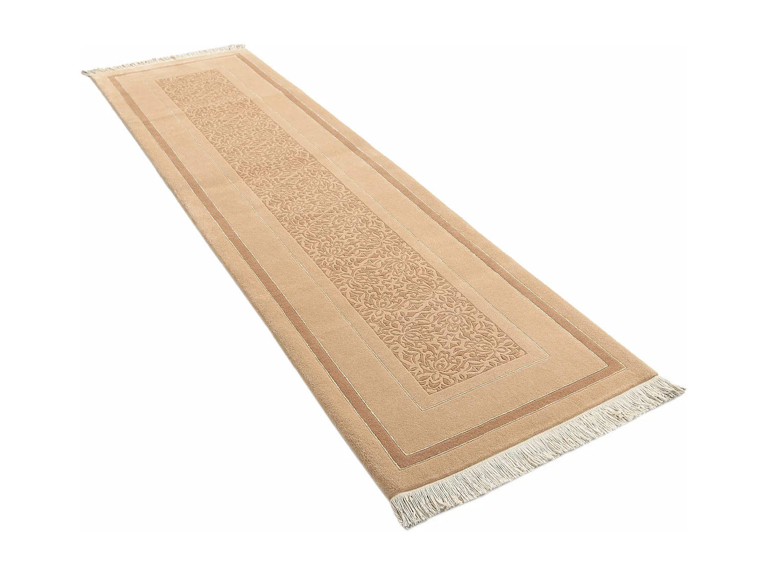 Tapis de couloir en laine 81x302 brun Darya