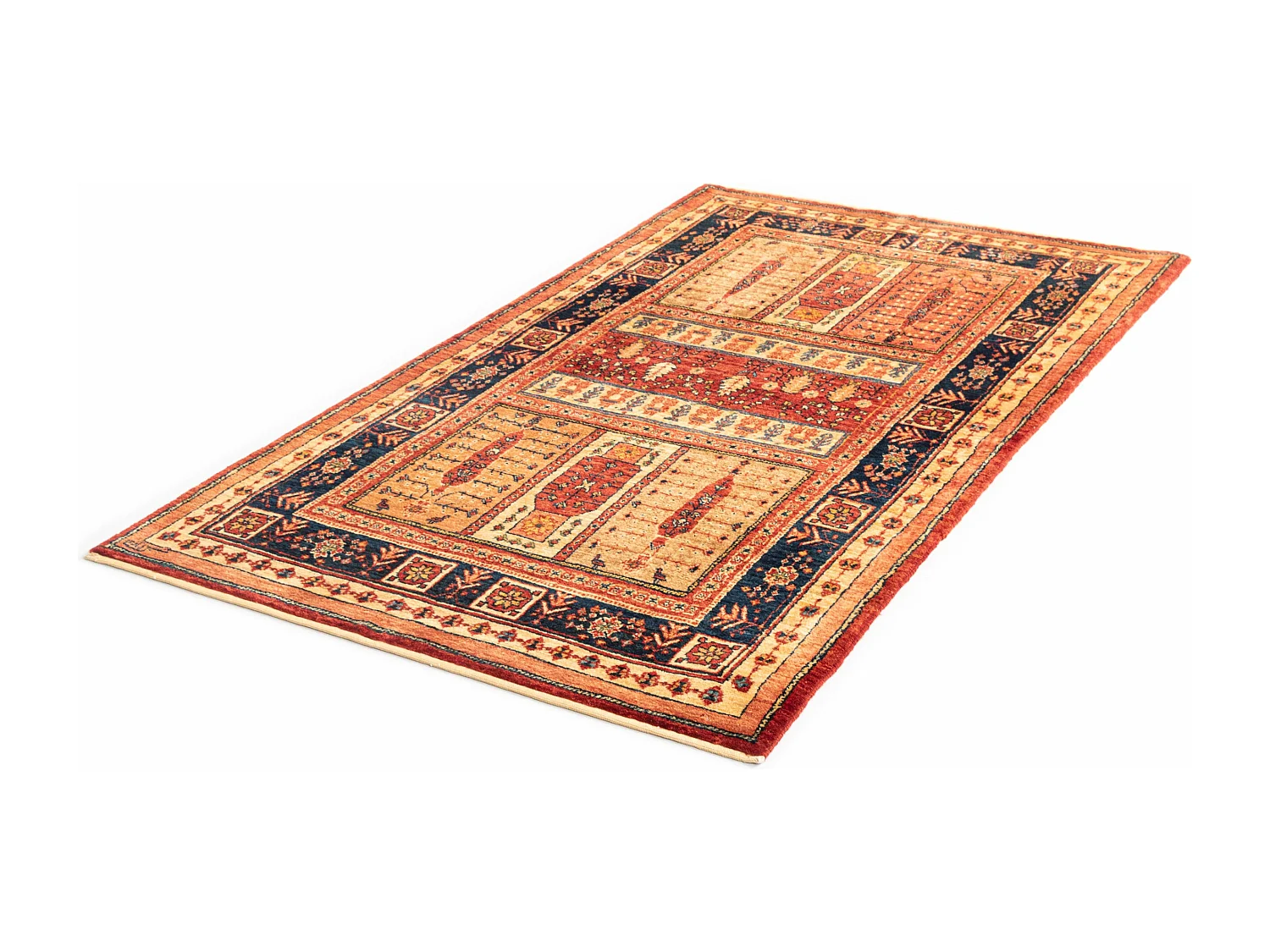 Wollteppich 105x170 Blau Kashkuli