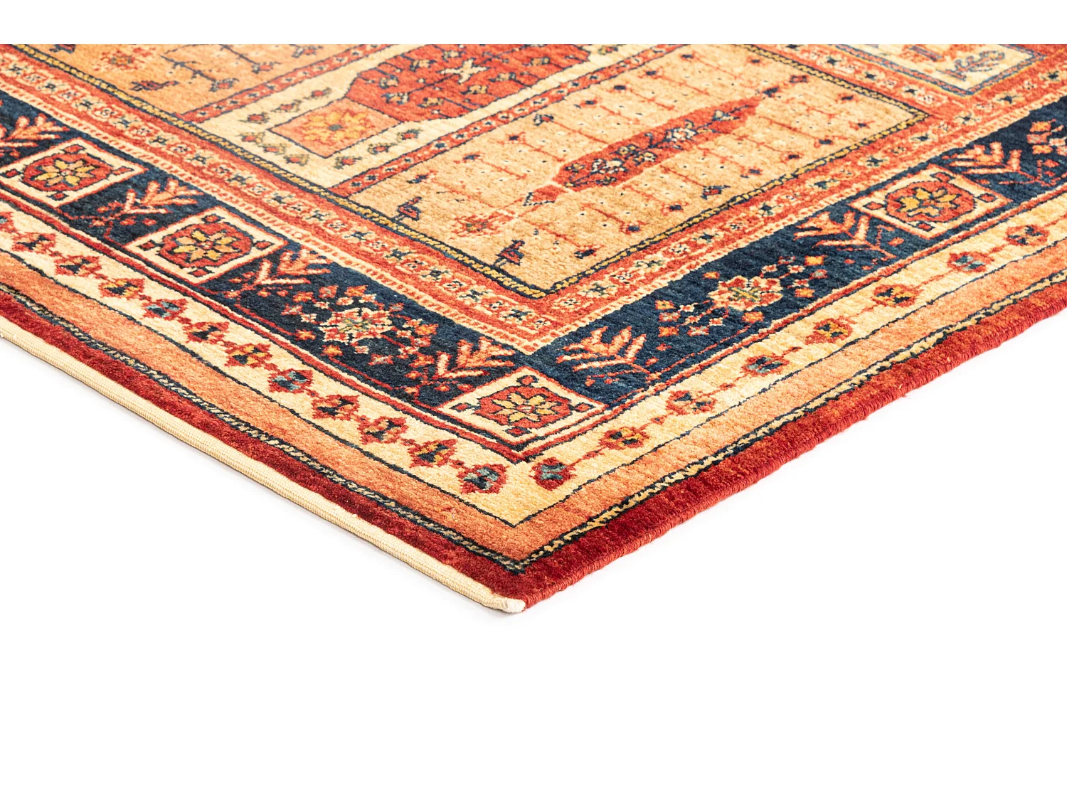 Wollteppich 105x170 Blau Kashkuli