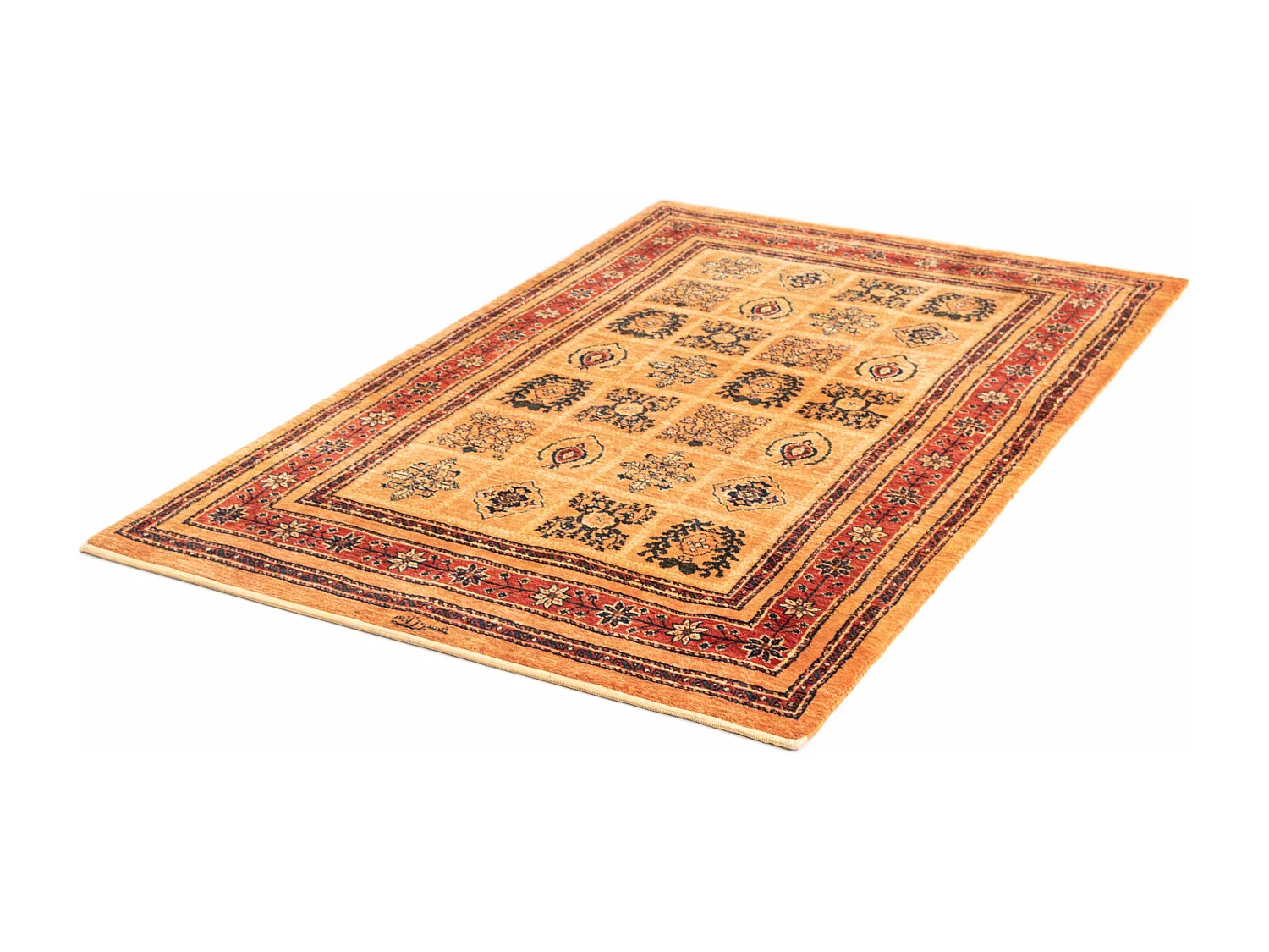 Wollteppich 105x155 Orange Kashkuli