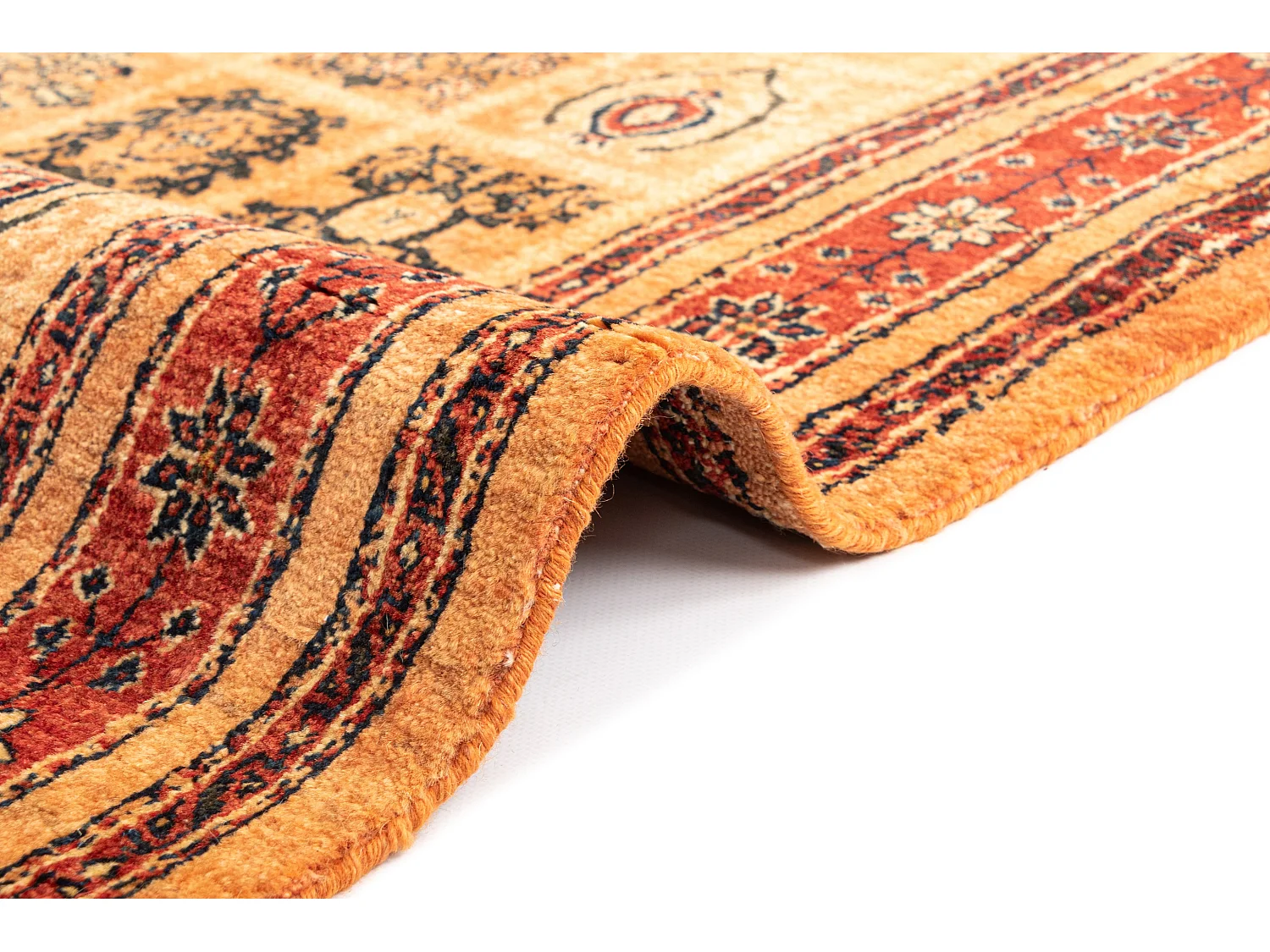 Tapis de laine 105x155 orange Kashkuli