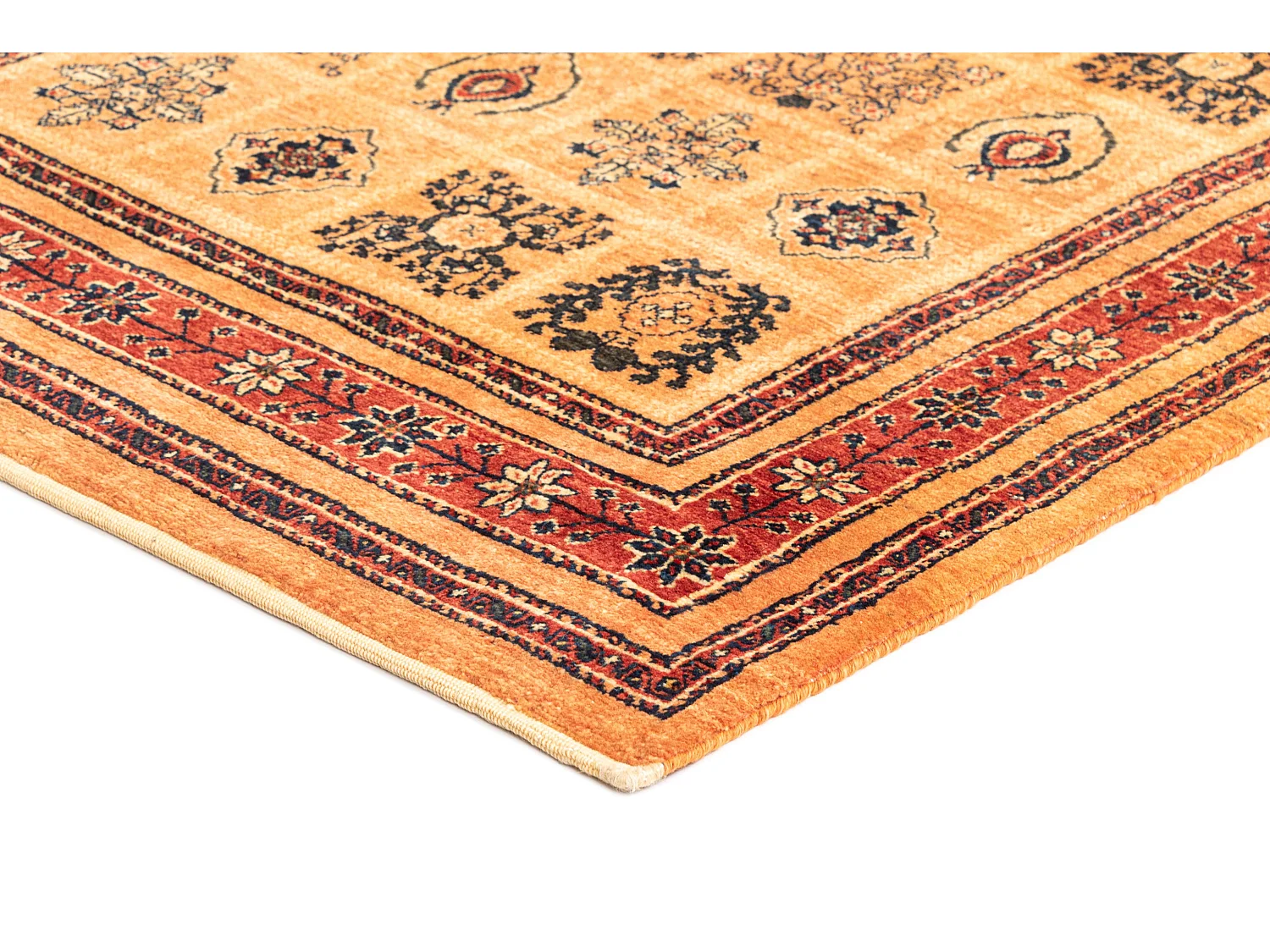 Tapis de laine 105x155 orange Kashkuli
