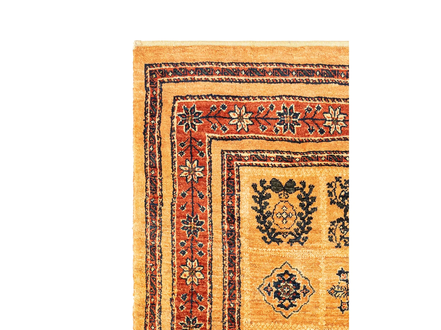 Tapis de laine 105x155 orange Kashkuli