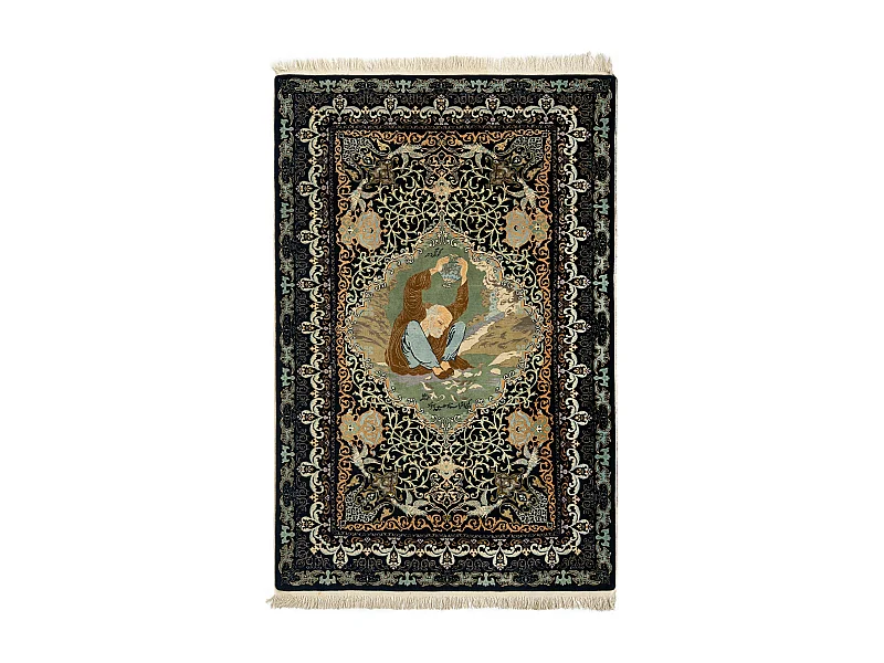 Wollteppich 135x211 Blau Ghom