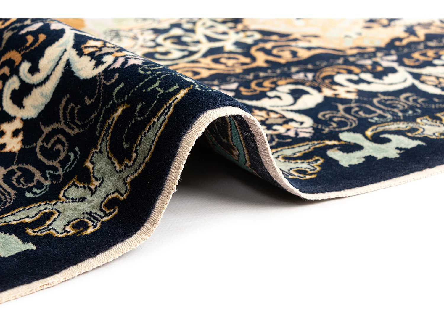 Wollteppich 135x211 Blau Ghom