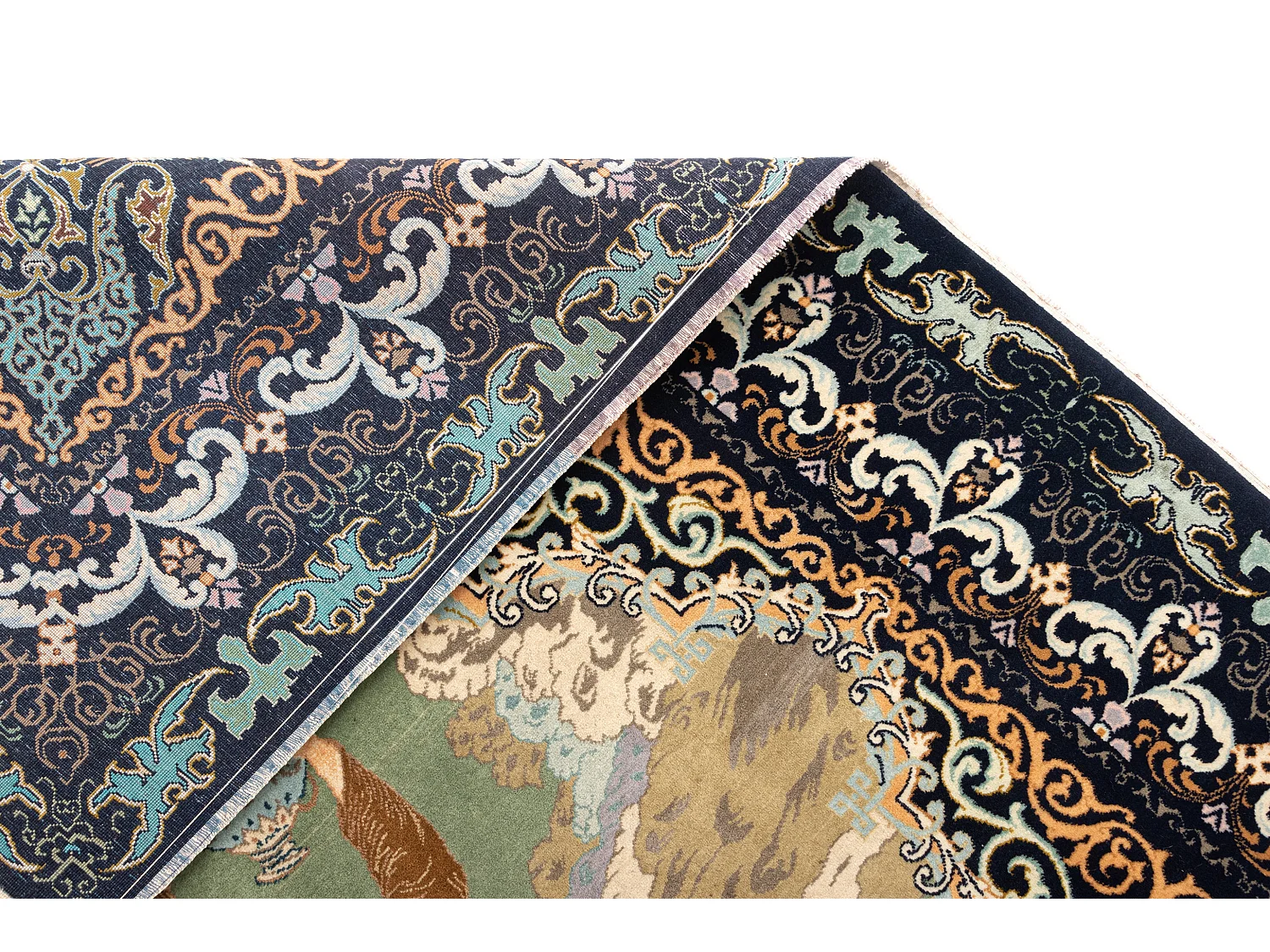 Wollteppich 135x211 Blau Ghom