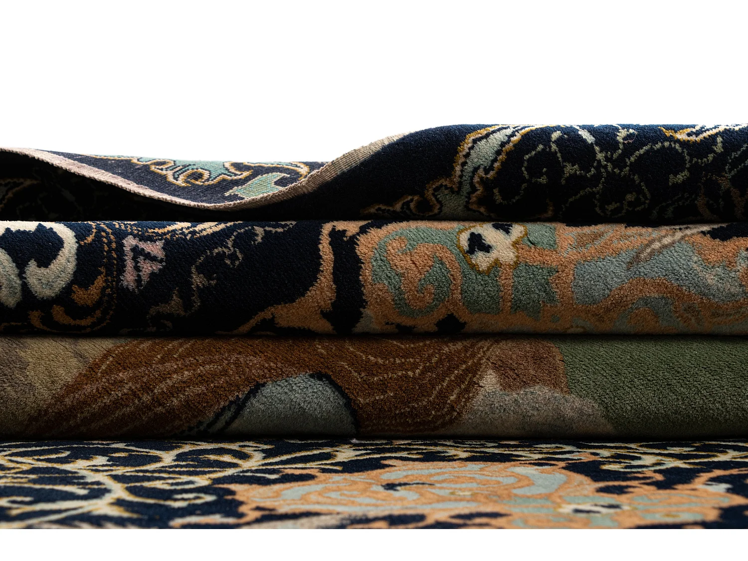 Tapis de laine 135x211 Bleu Ghom