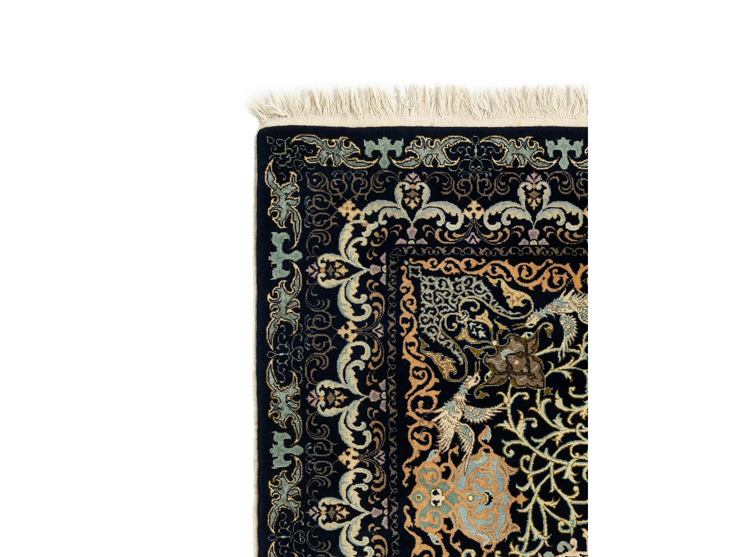 Tapis de laine 135x211 Bleu Ghom