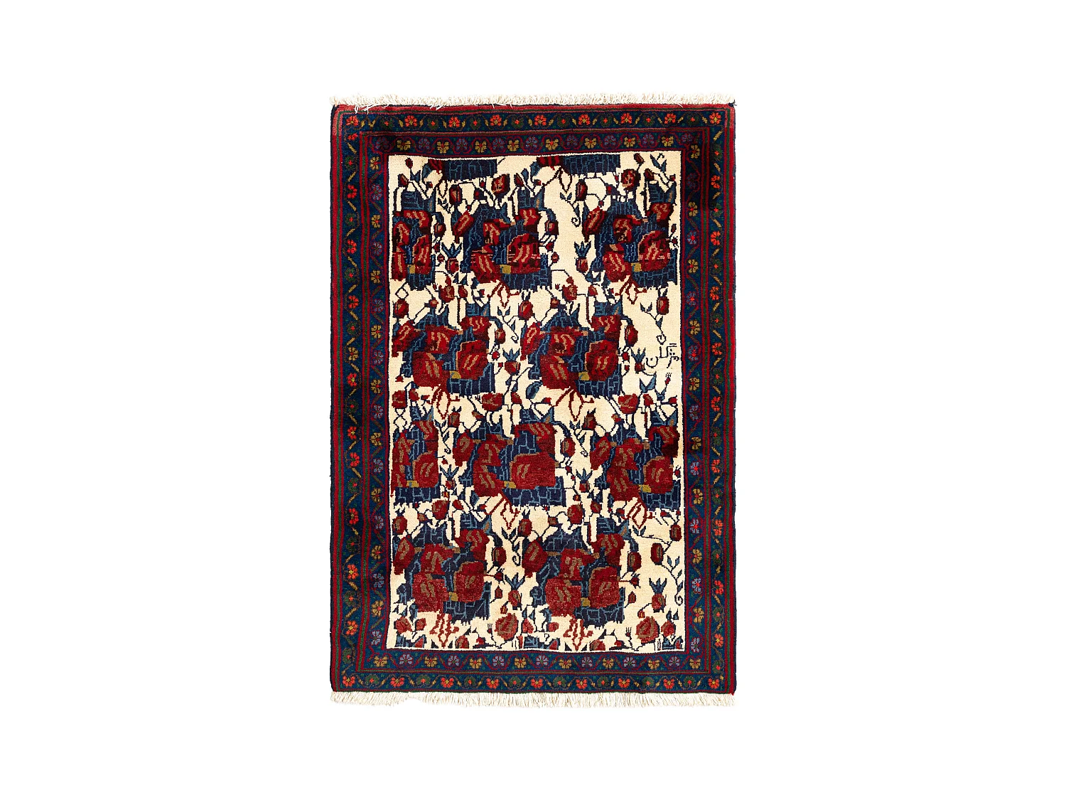 Tapis de laine 100x144 beige Afshar