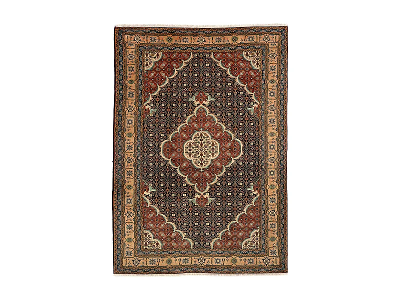 Wollteppich 206x297 Braun Tabriz
