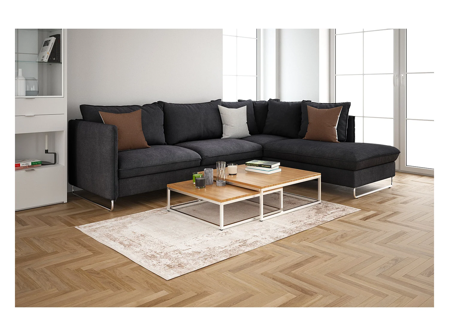 Tapis 240x305 beige Airolo Modern