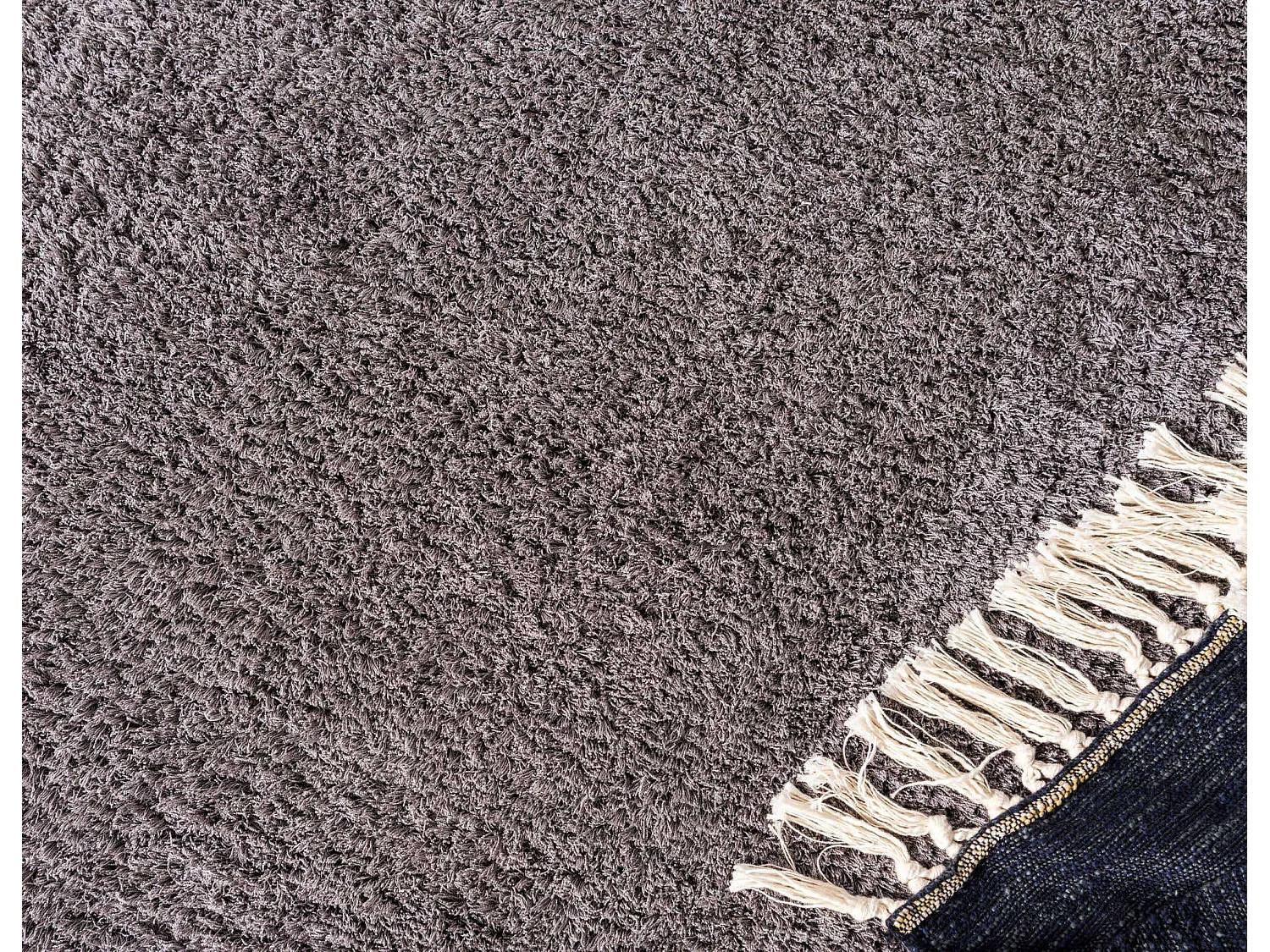 Tapis shaggy 185x185 gris Luzern