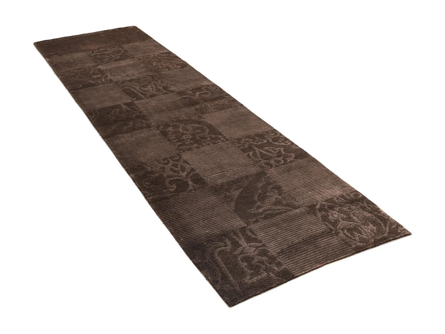 Tapis de couloir en laine 81x305 brun Darya