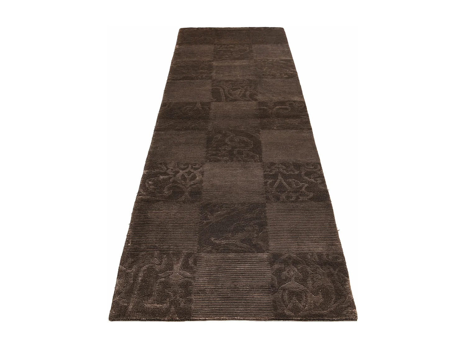 Tapis de couloir en laine 81x305 brun Darya