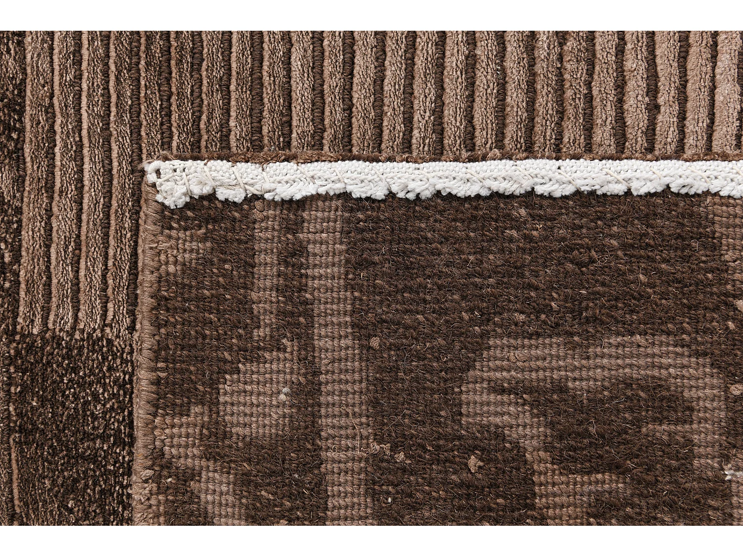 Tapis de couloir en laine 81x305 brun Darya