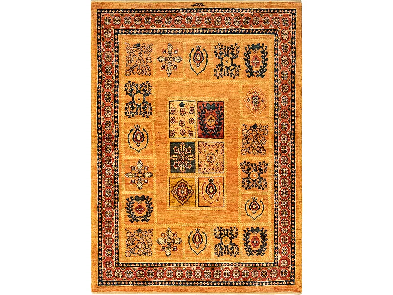 Wollteppich 110x151 Orange Kashkuli