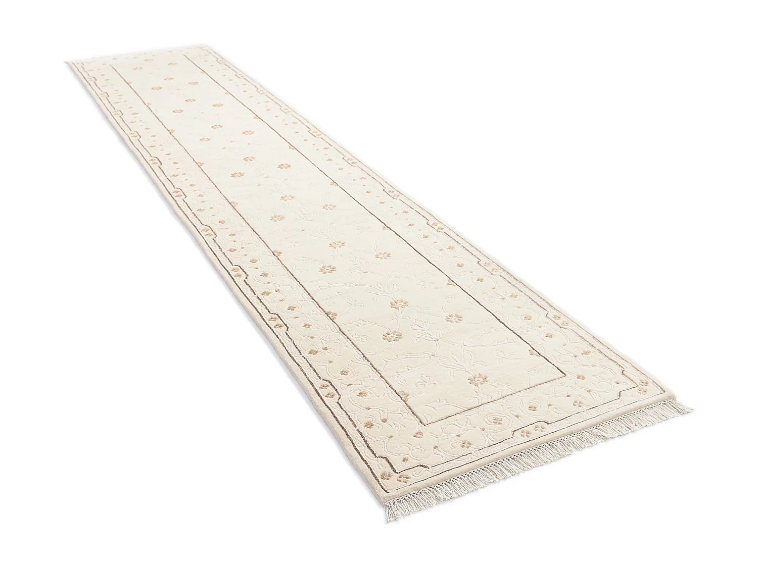 Tapis de couloir en laine 84x394 beige Darya