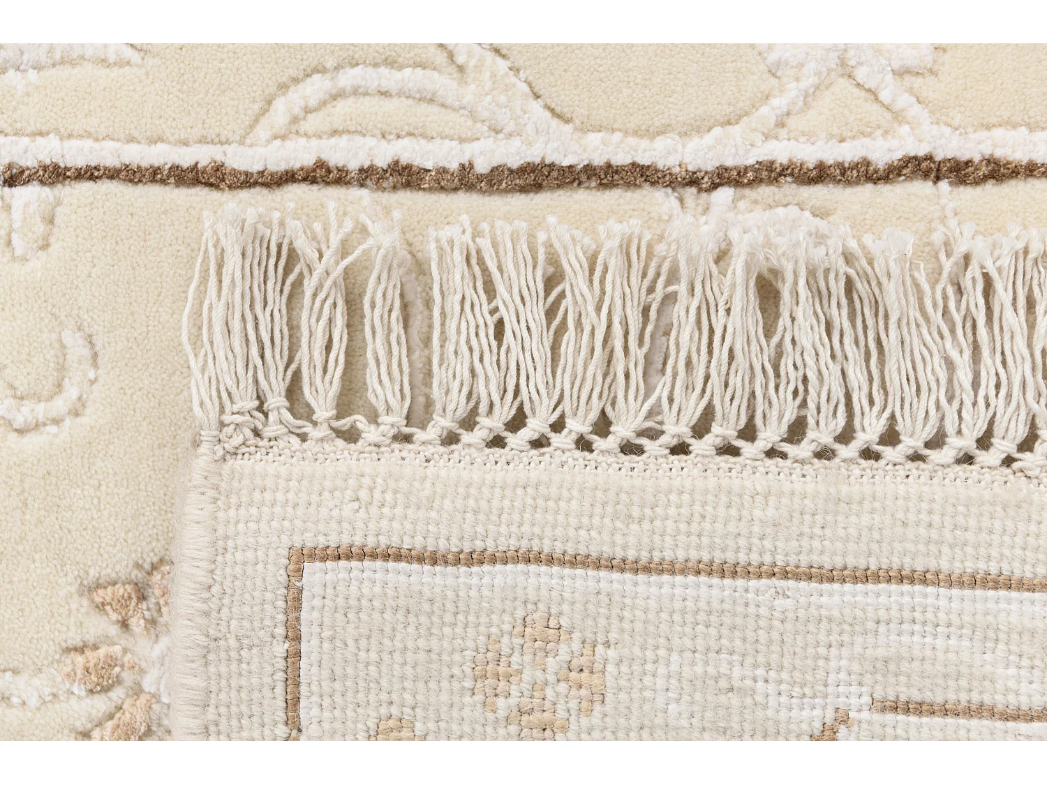 Tapis de couloir en laine 84x394 beige Darya