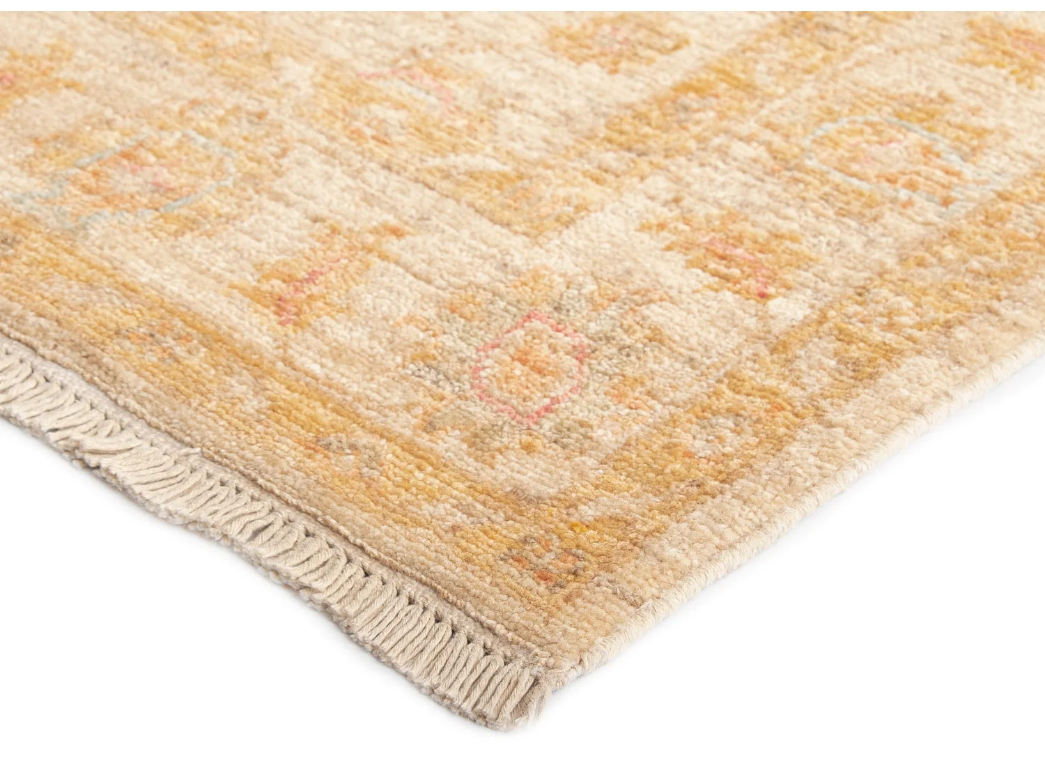 Läufer-Wollteppich 75x380 Beige Kaizar
