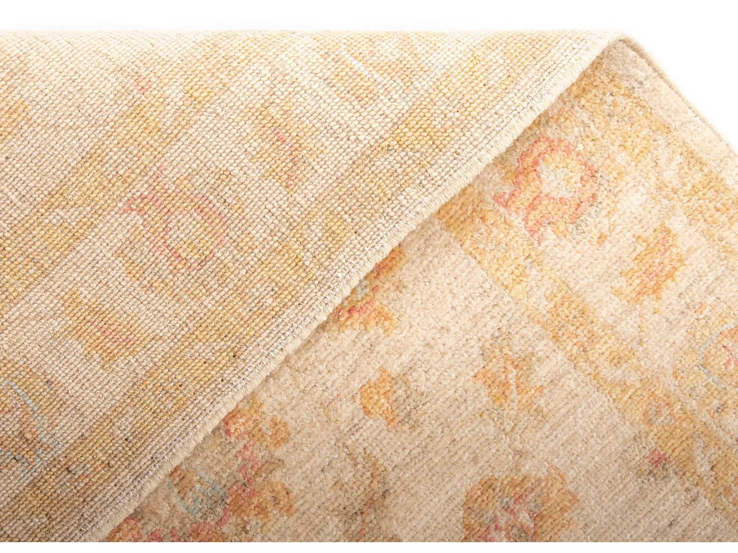 Läufer-Wollteppich 75x380 Beige Kaizar