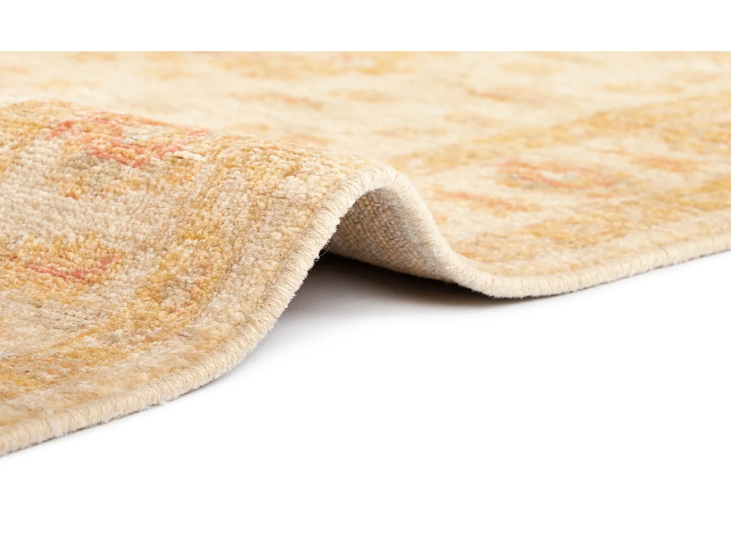 Läufer-Wollteppich 75x380 Beige Kaizar