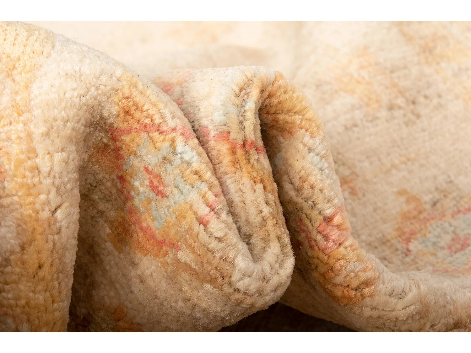 Läufer-Wollteppich 75x380 Beige Kaizar