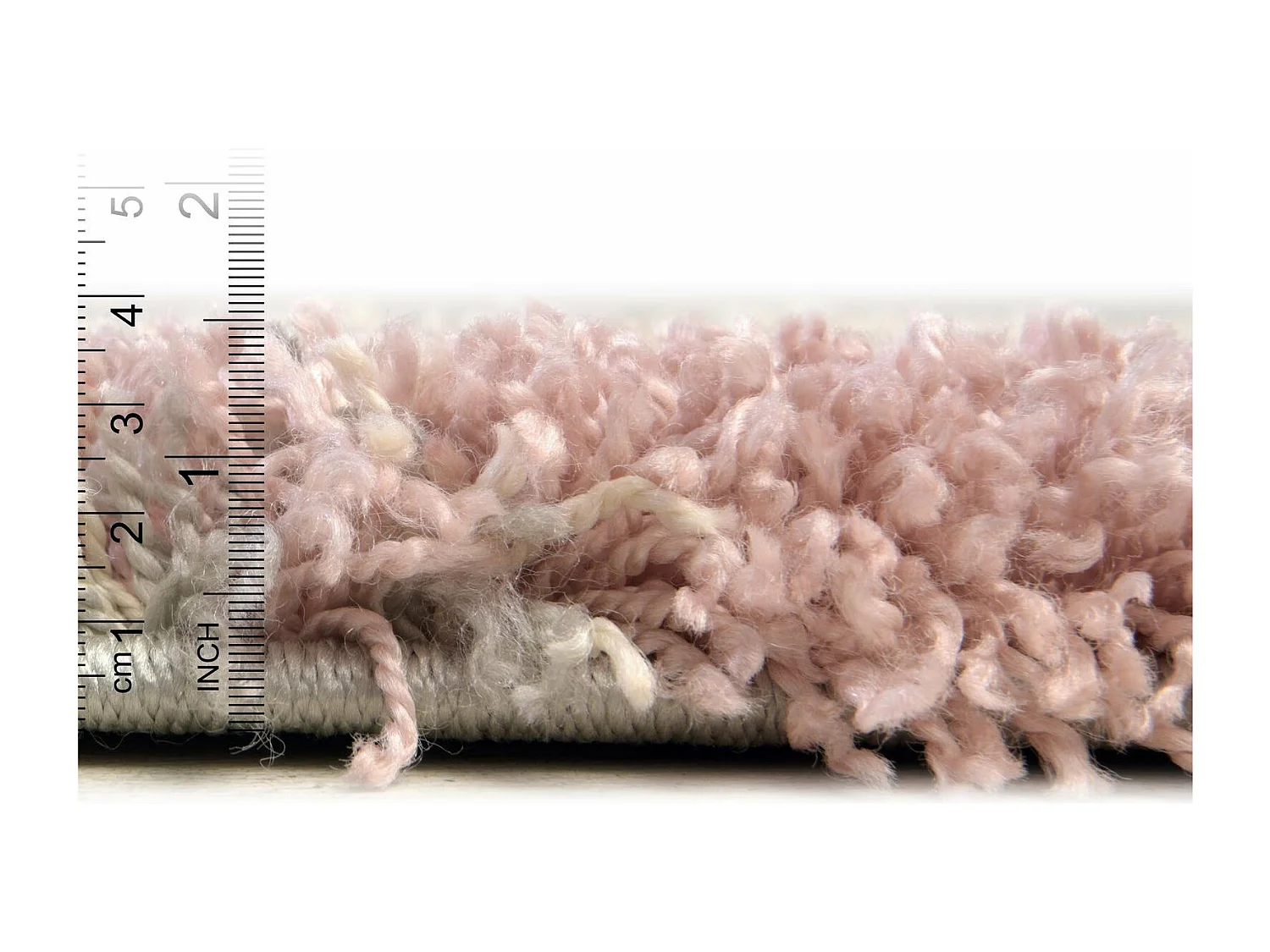 Tappeto shaggy  125x125 beige - rosa Lachen Haze