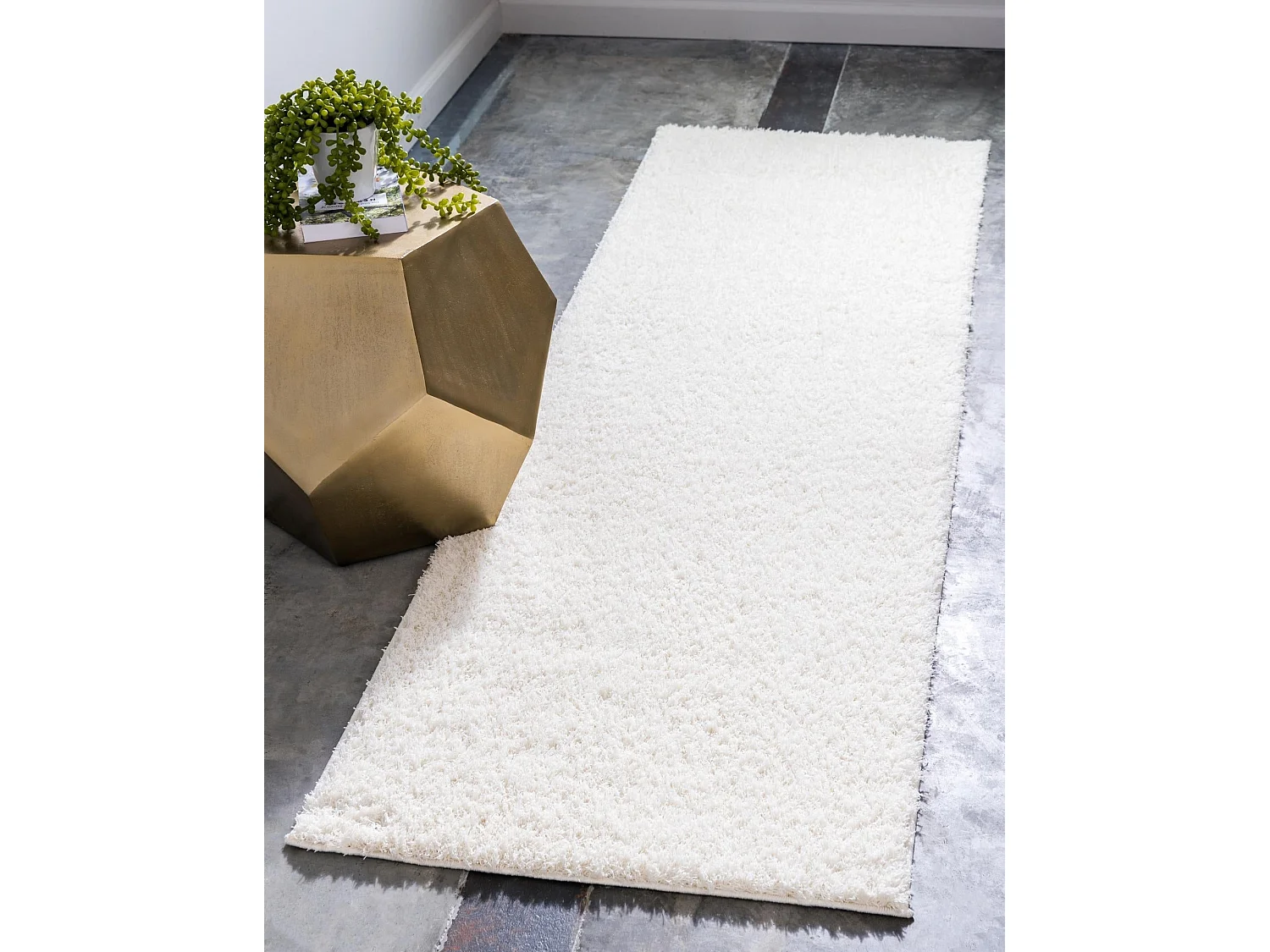 Tappeto shaggy  62x185 Bianco Luzern