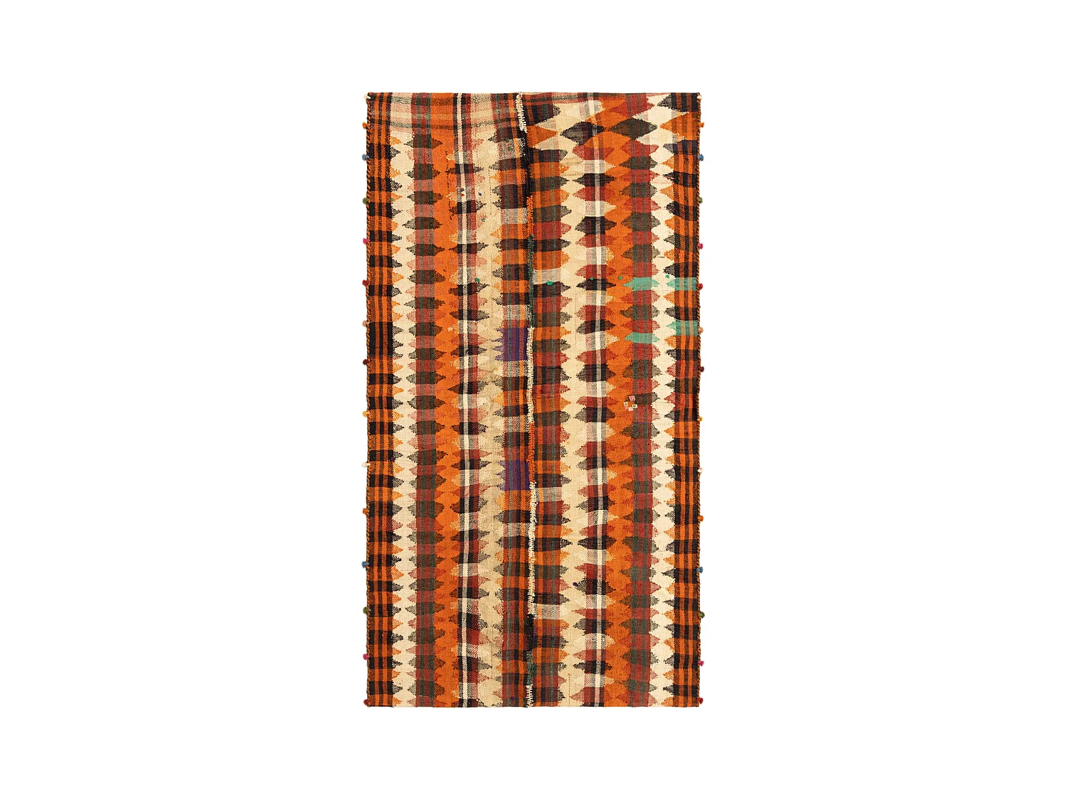 Tapis de laine 124x231 orange Jajim