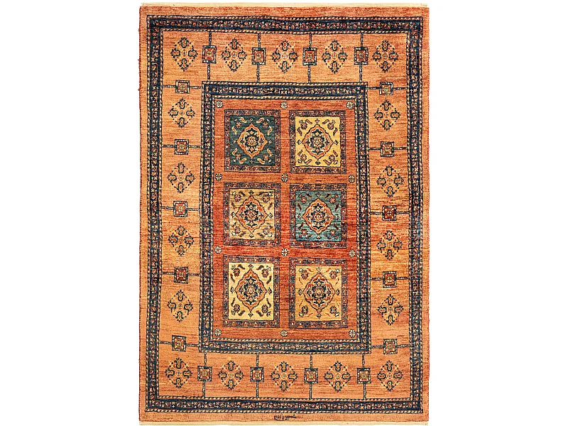 Wollteppich 105x155 Braun Kashkuli