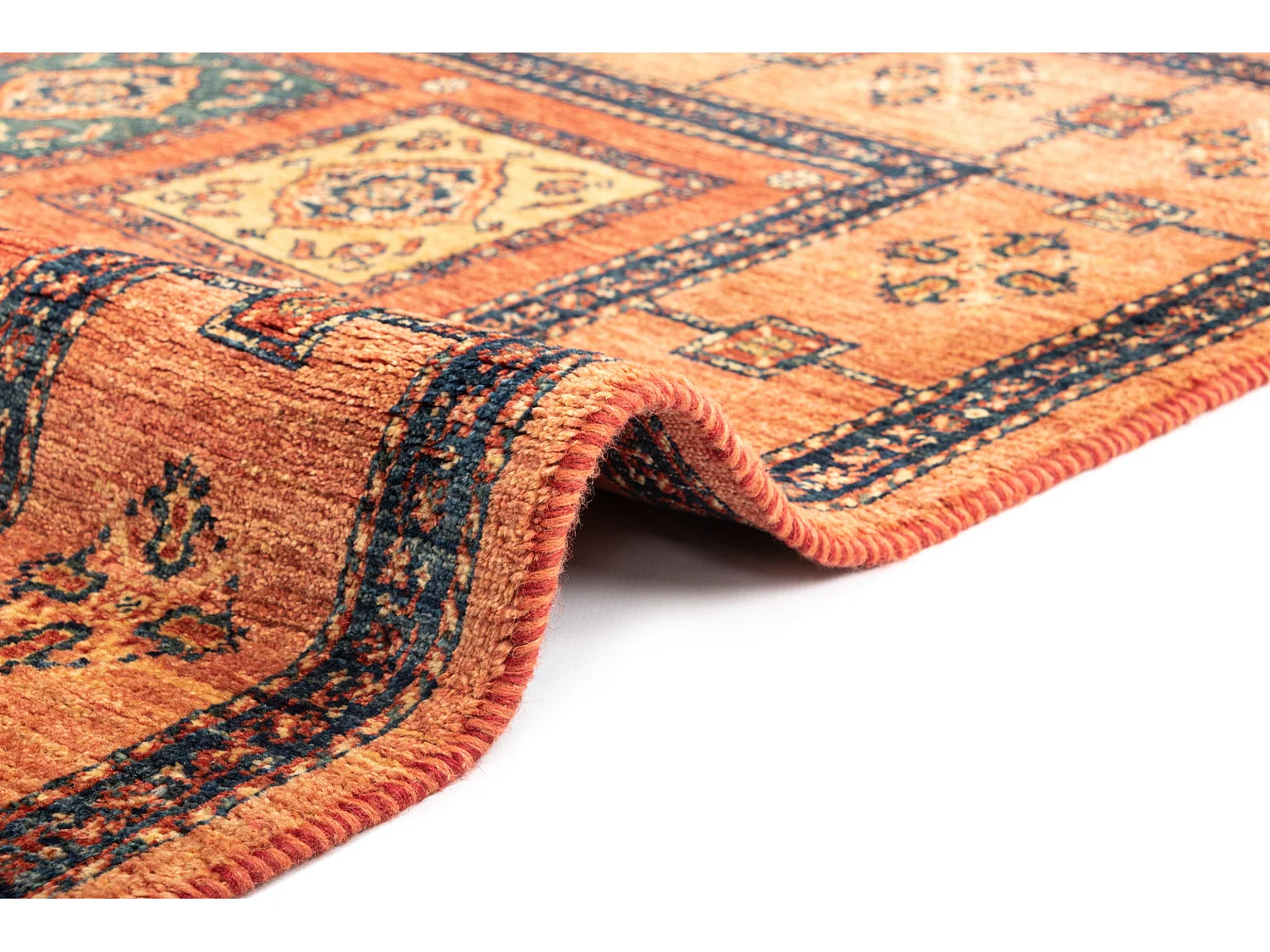 Wollteppich 105x155 Braun Kashkuli