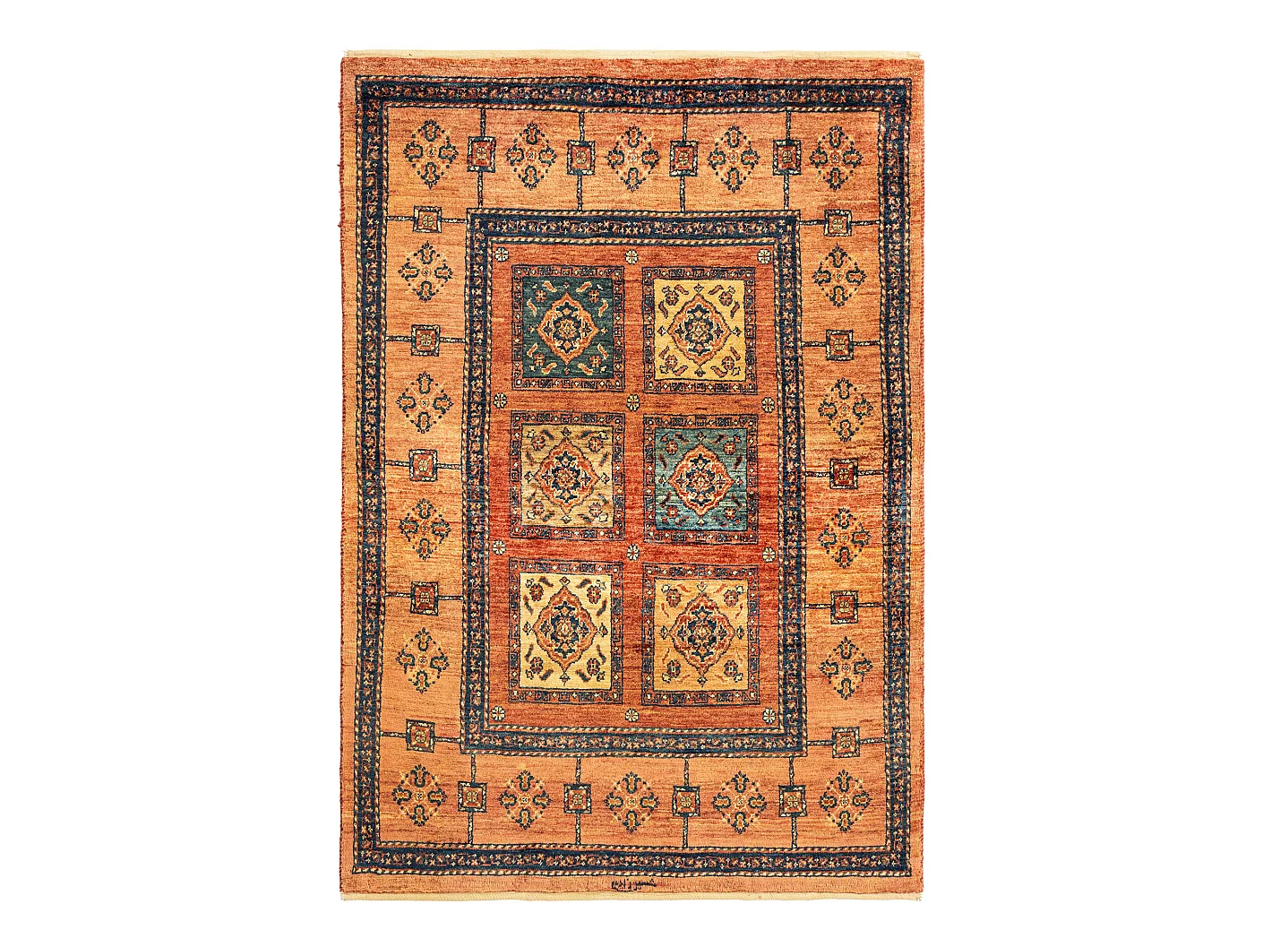 Tapis de laine 105x155 brun Kashkuli