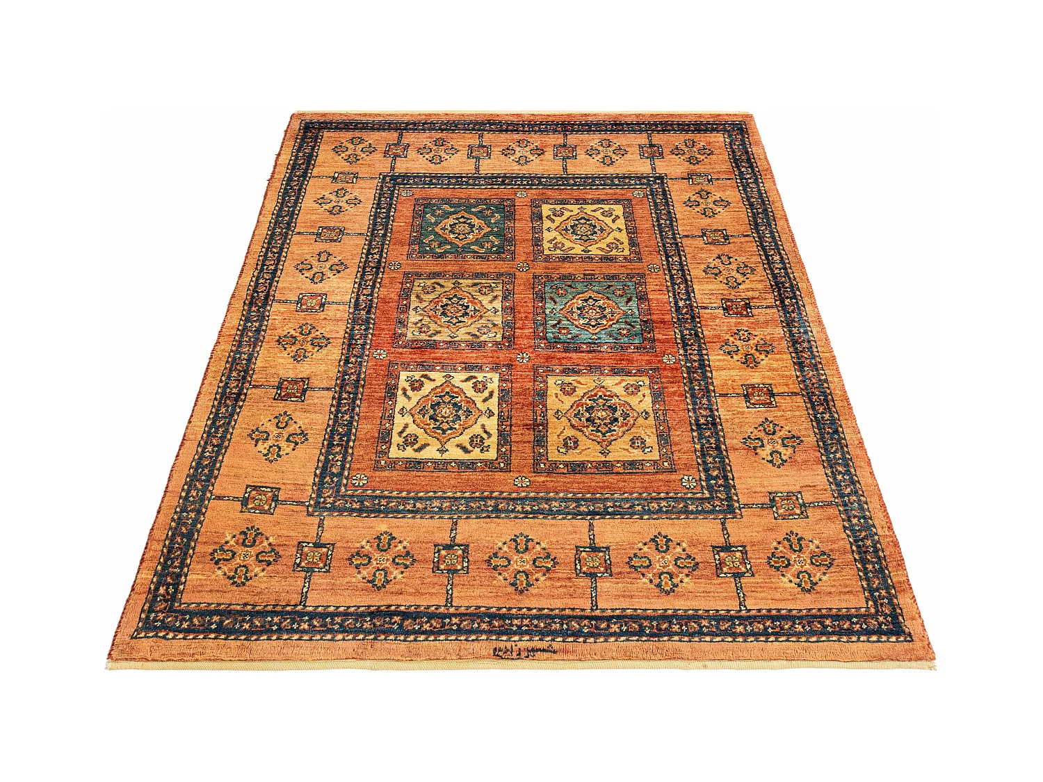 Tapis de laine 105x155 brun Kashkuli