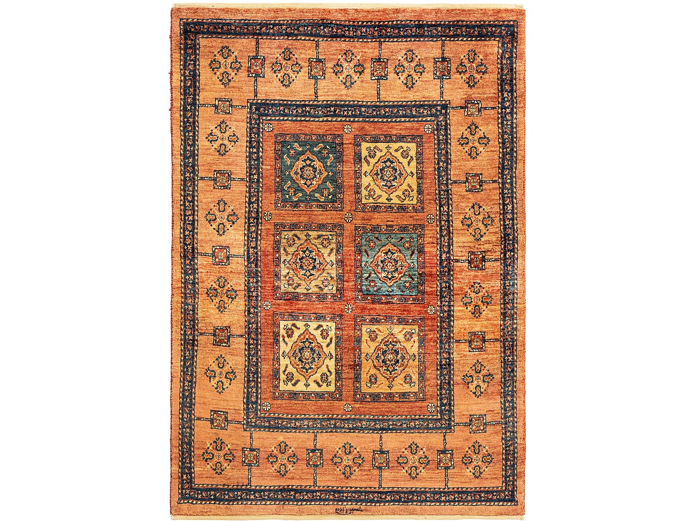 IC395 Tissés à la Main Tapis en Laine Ghashgai Kelim Nature
