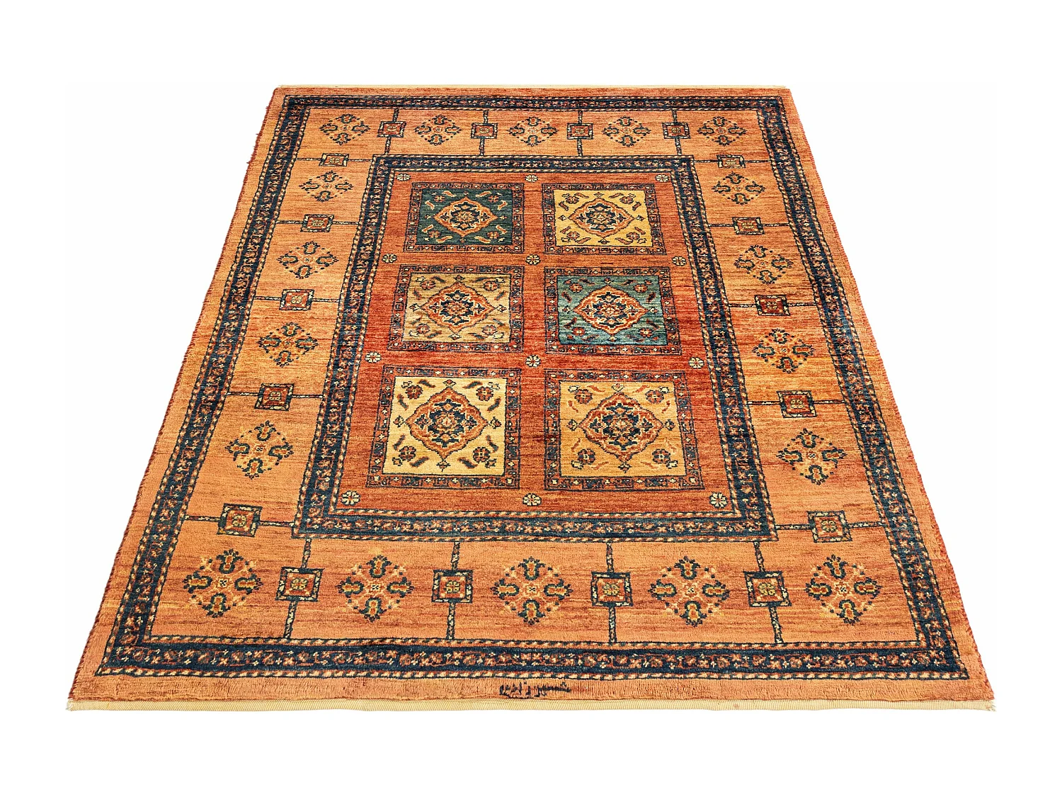 Tapis de laine 105x155 brun Kashkuli