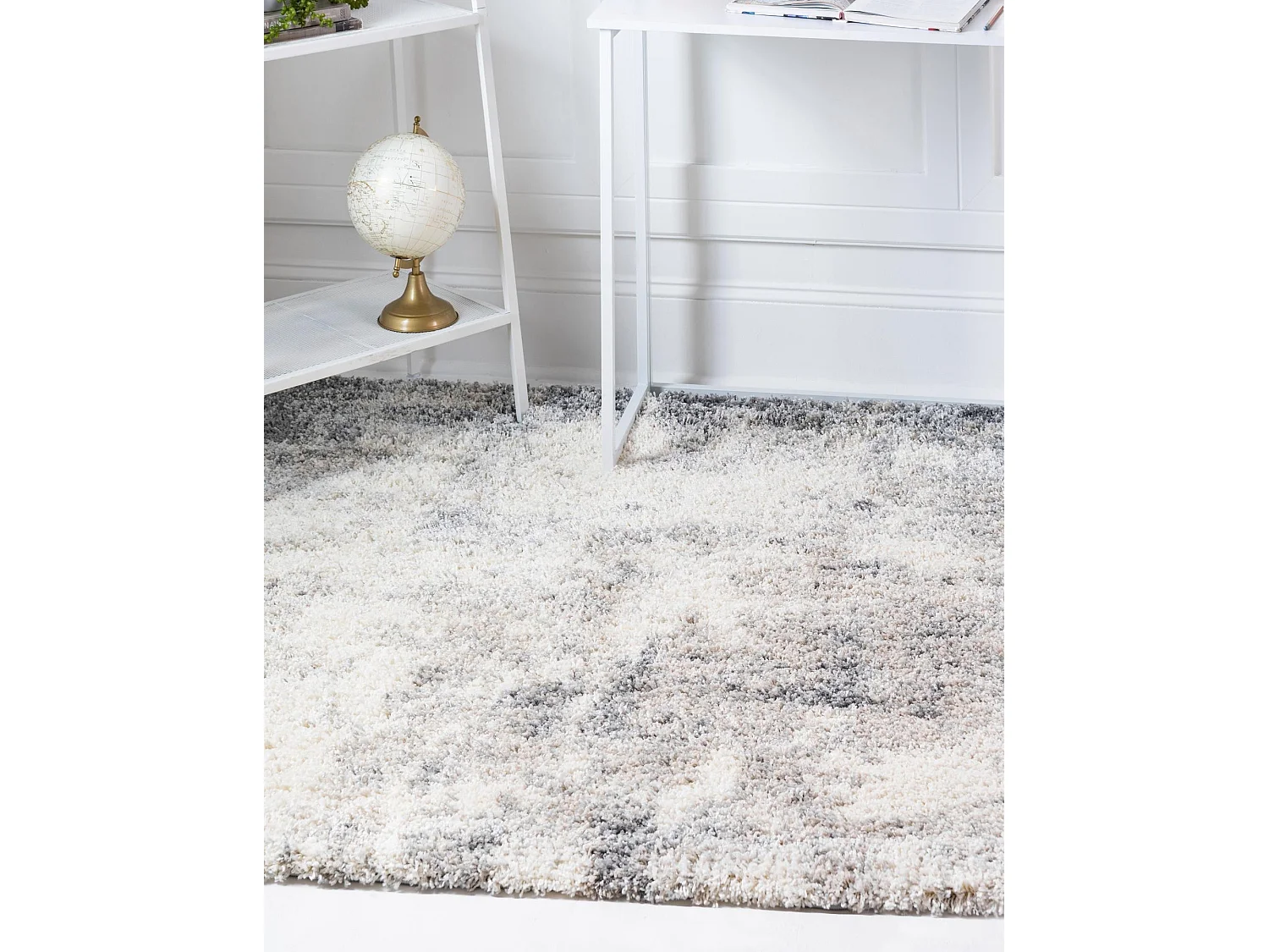 Tapis shaggy 185x185 beige -  gris Lachen Haze