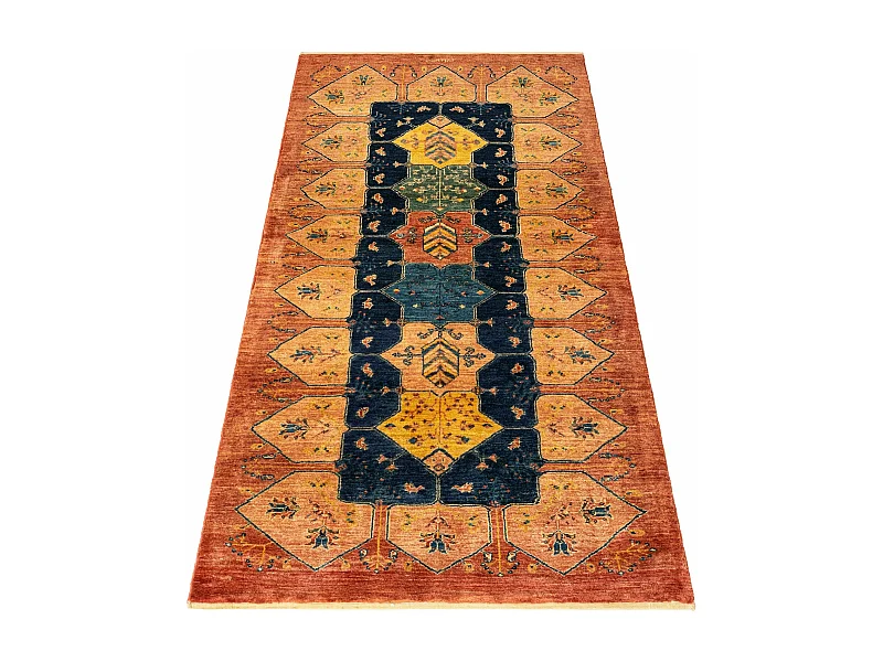 Tapis de couloir en laine 92x200 brun Kashkuli